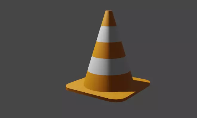 TRAFFIC CONE  Low-poly 3D model_0