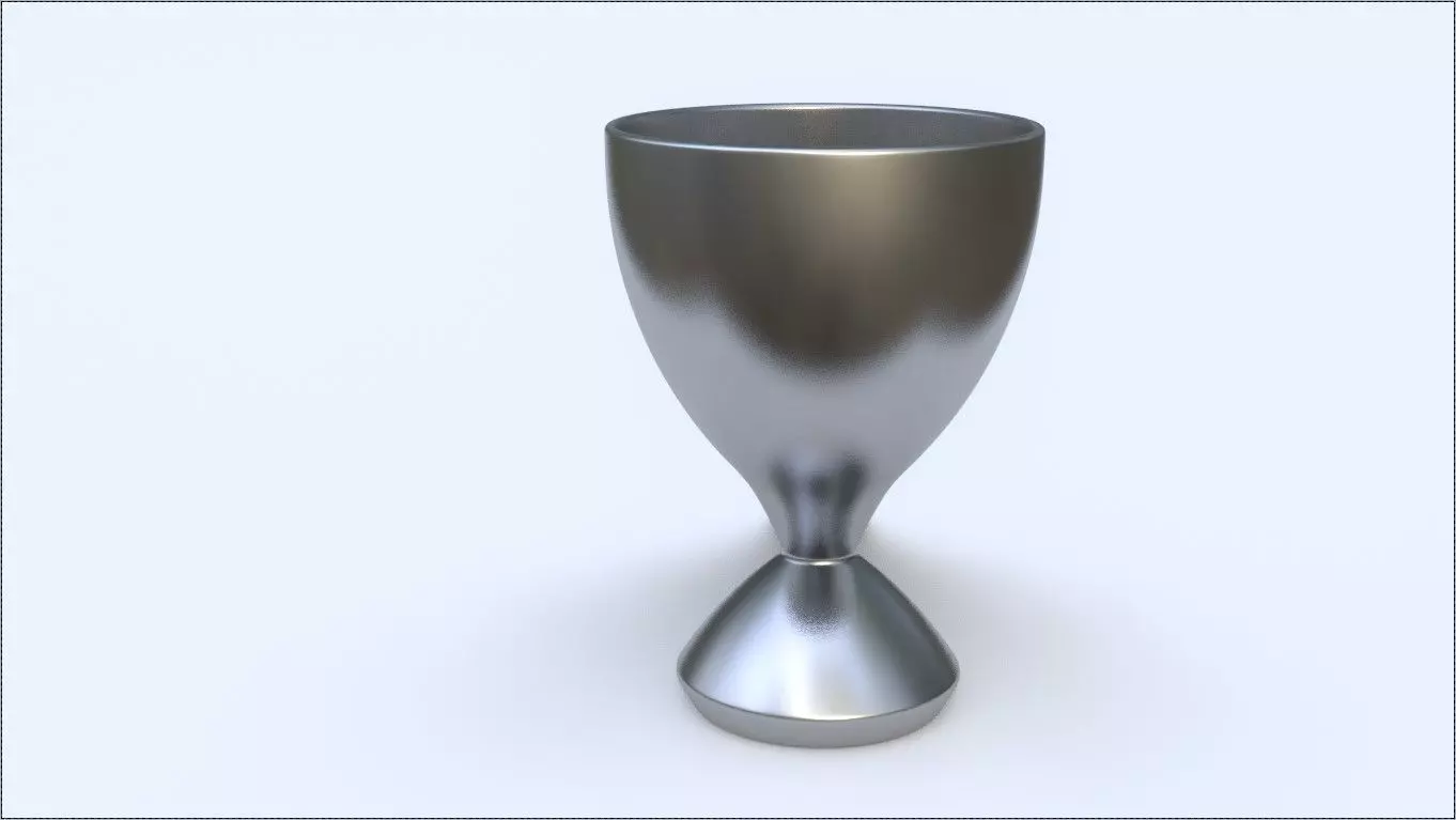 Silver Chalice Low-poly 3D model_0