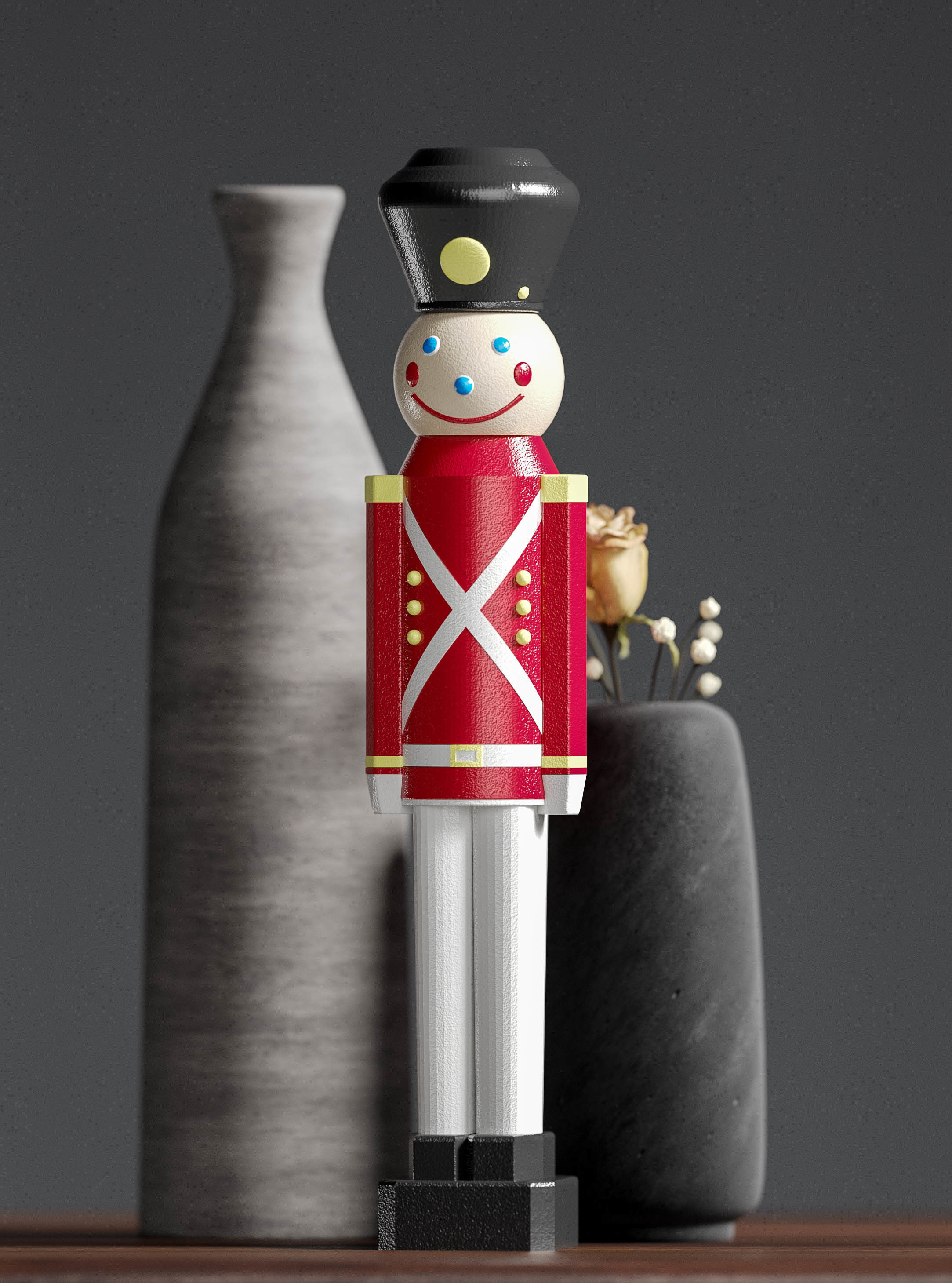 Nutcracker wooden 3D model_1