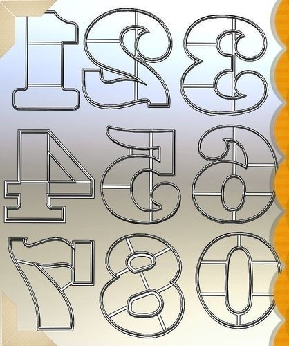 Beautiful Numbers 0-9- 70mm 3D print model_0