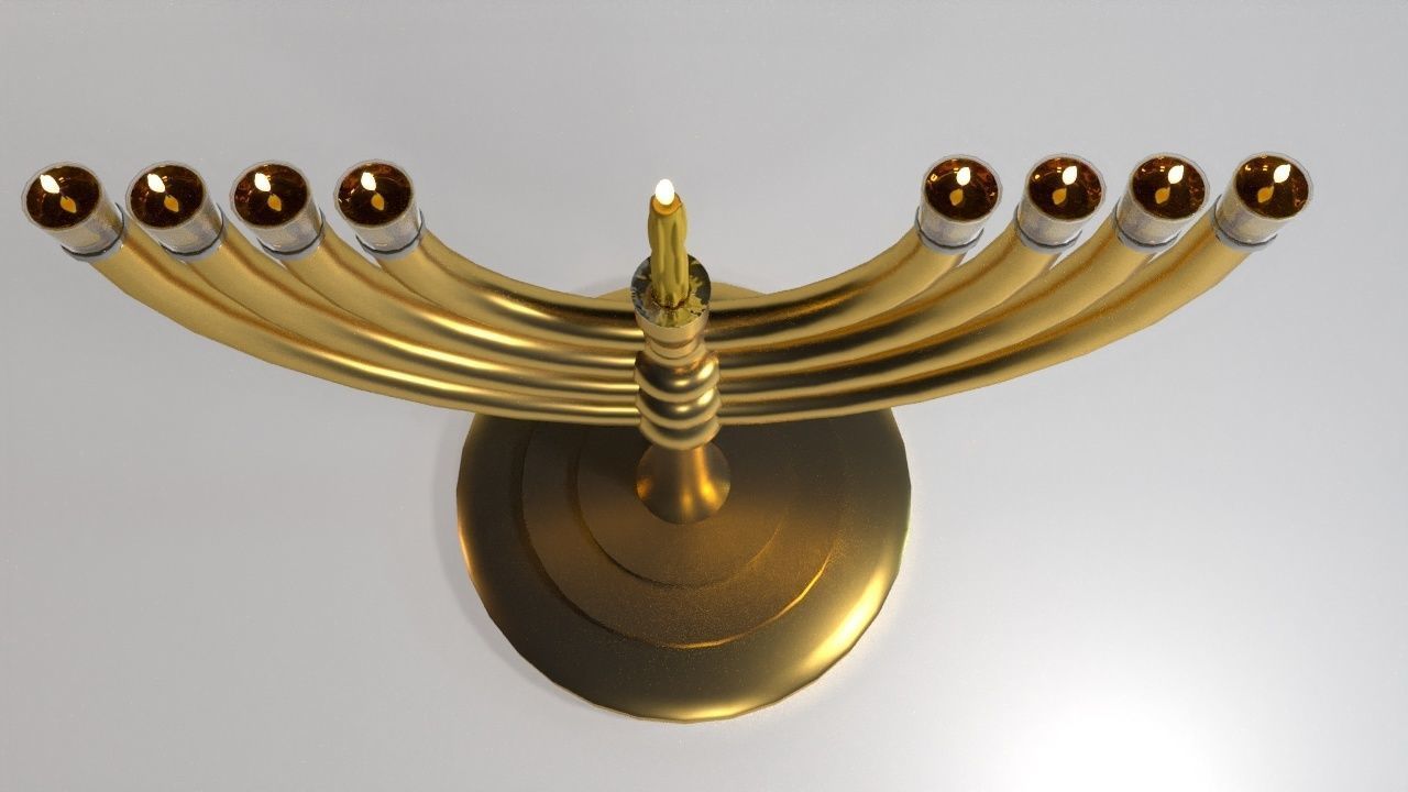 menorah gold 3D model_1