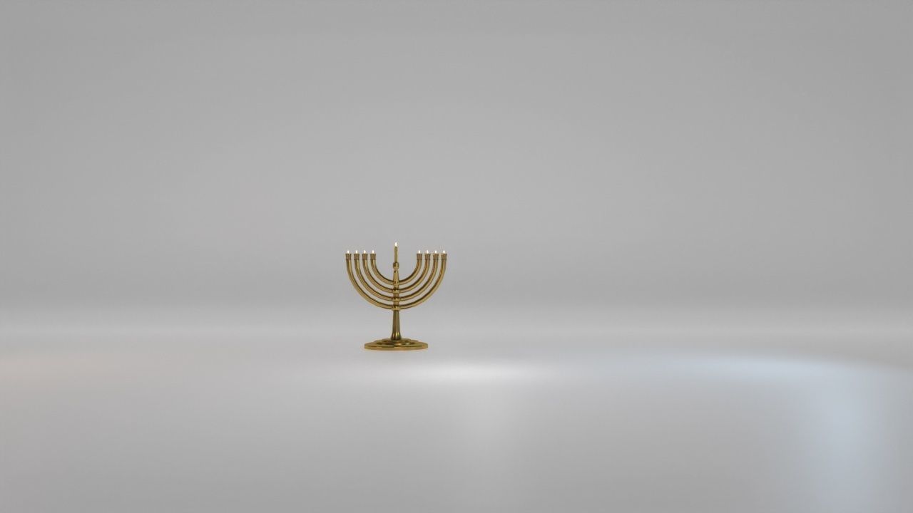 menorah gold 3D model_7