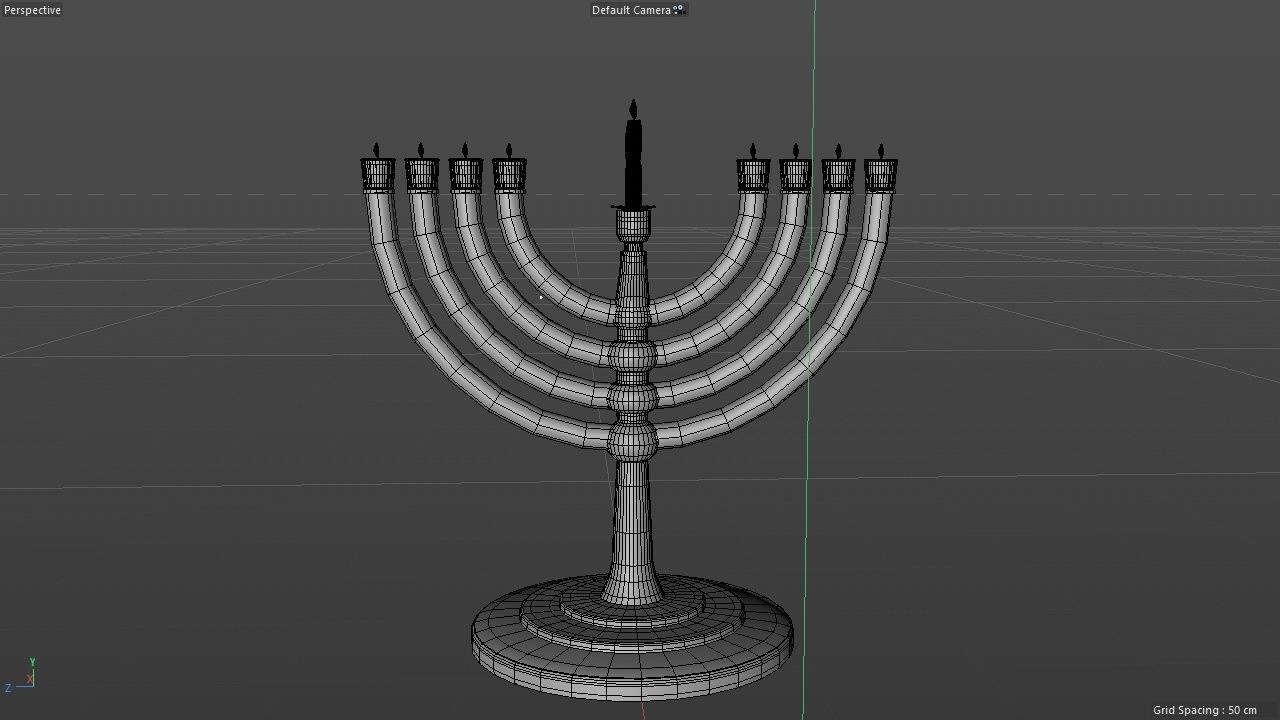 menorah gold 3D model_10