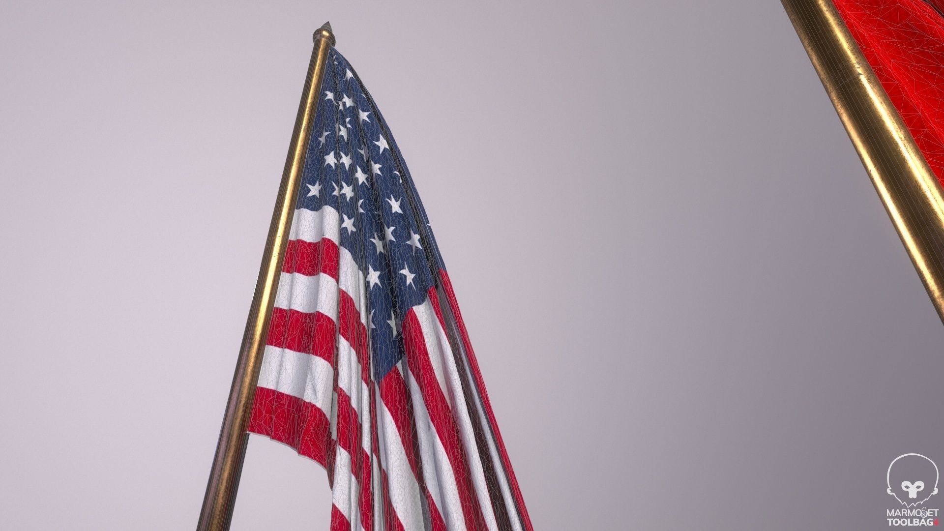 Flags for the table on the stand  Low-poly 3D model_11