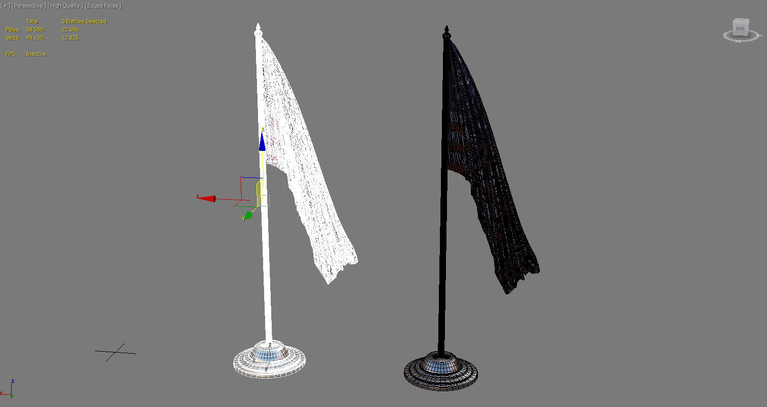 Flags for the table on the stand  Low-poly 3D model_16