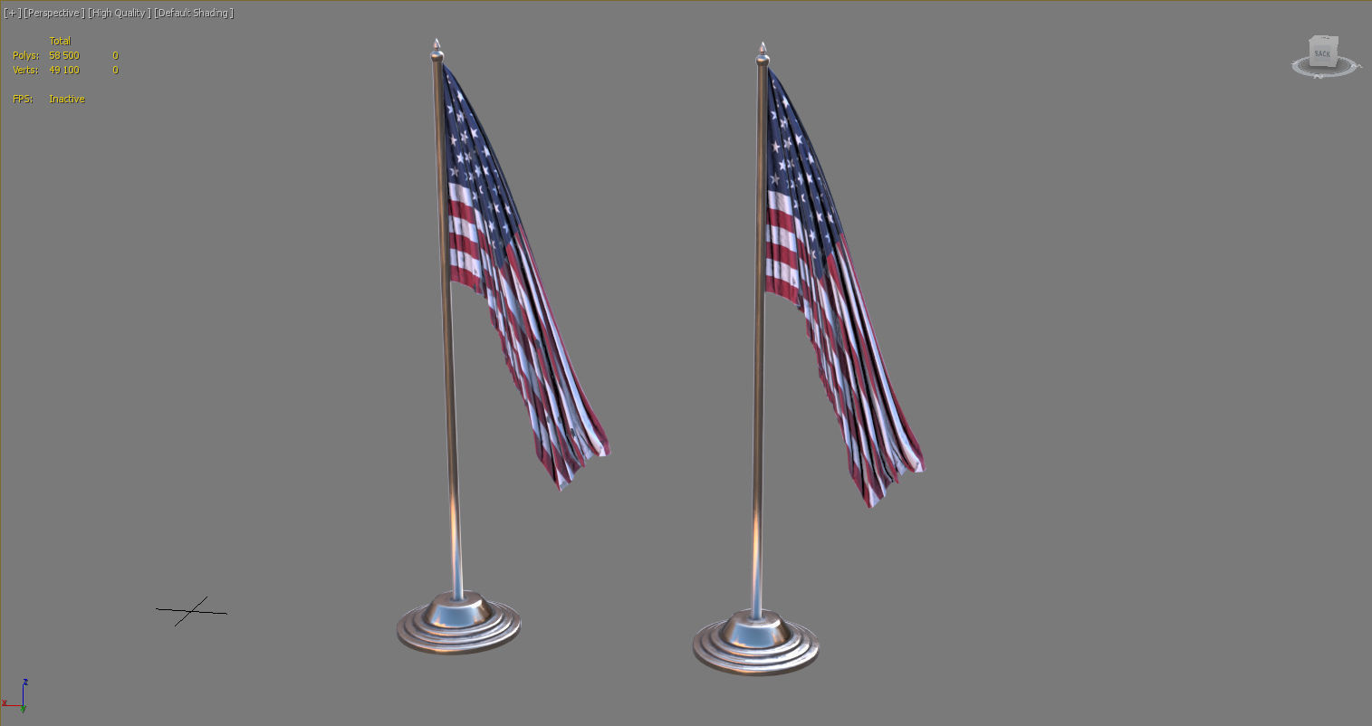 Flags for the table on the stand  Low-poly 3D model_15