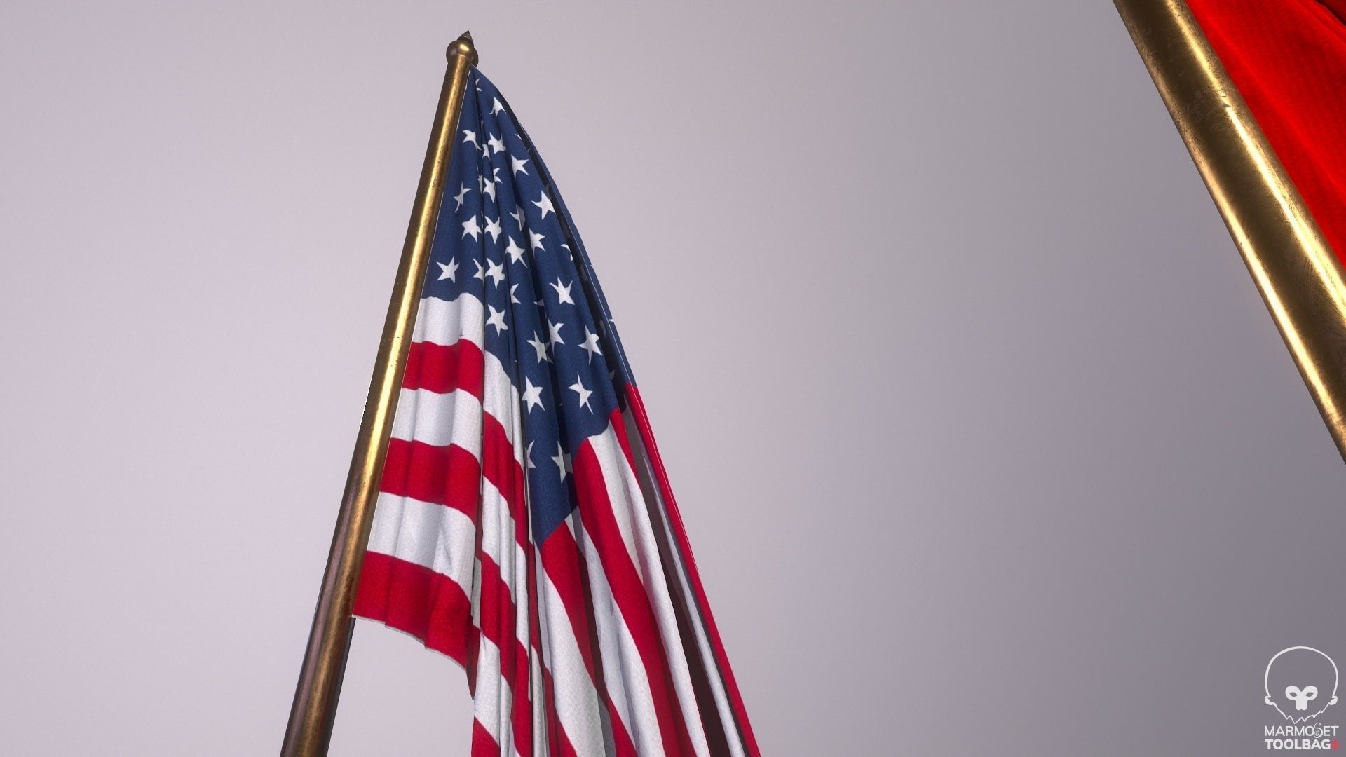 Flags for the table on the stand  Low-poly 3D model_7