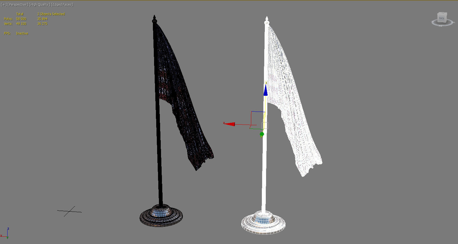 Flags for the table on the stand  Low-poly 3D model_17
