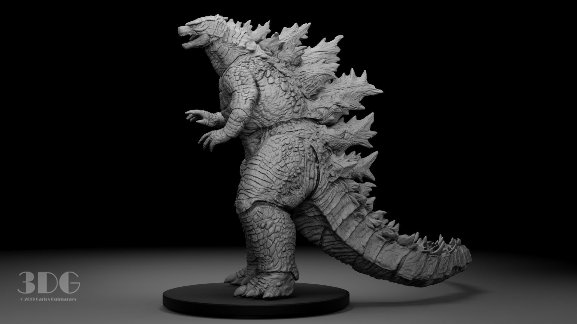 Godzilla statue 3D print model_6