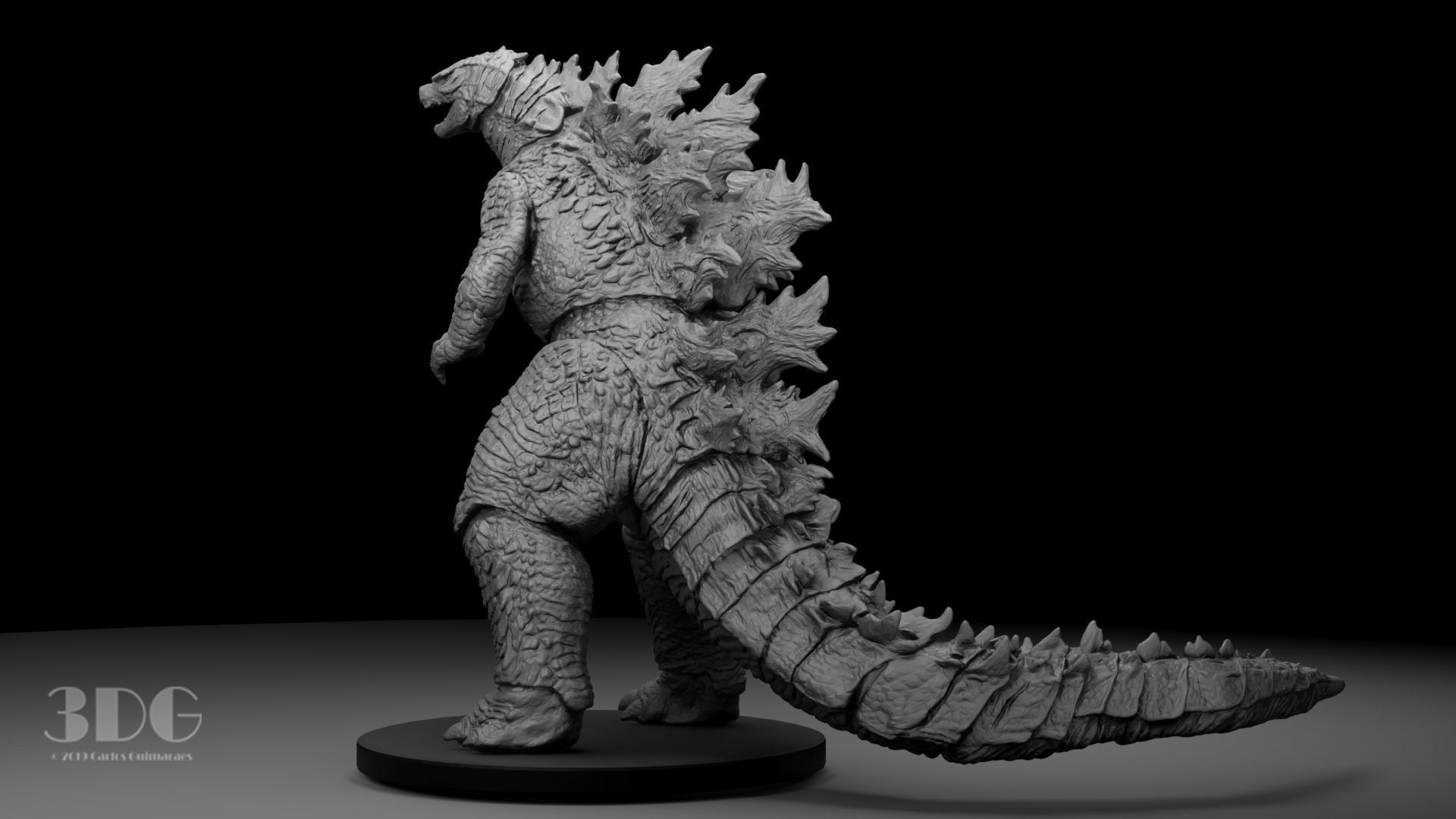 Godzilla statue 3D print model_7