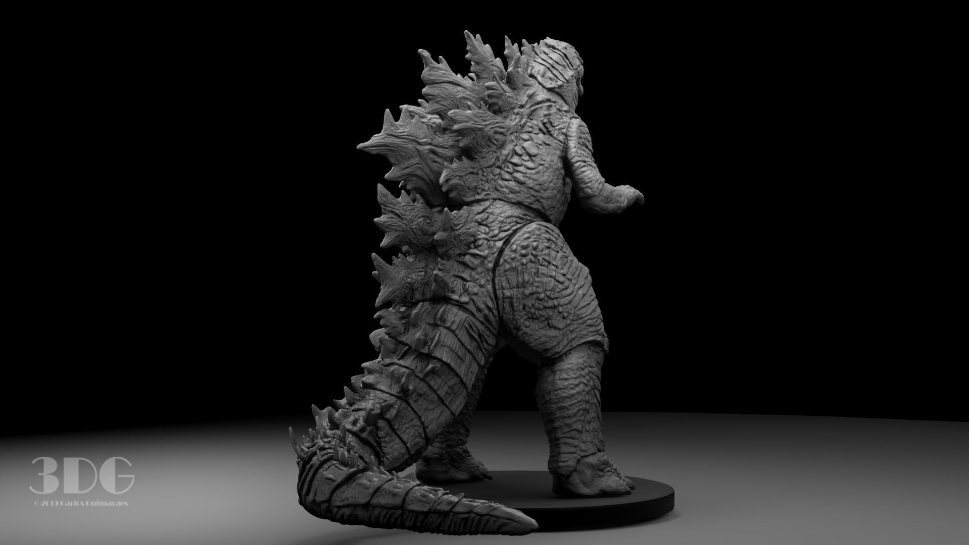 Godzilla statue 3D print model_9