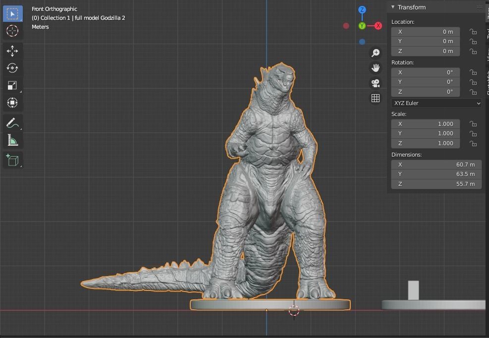 Godzilla statue 3D print model_2