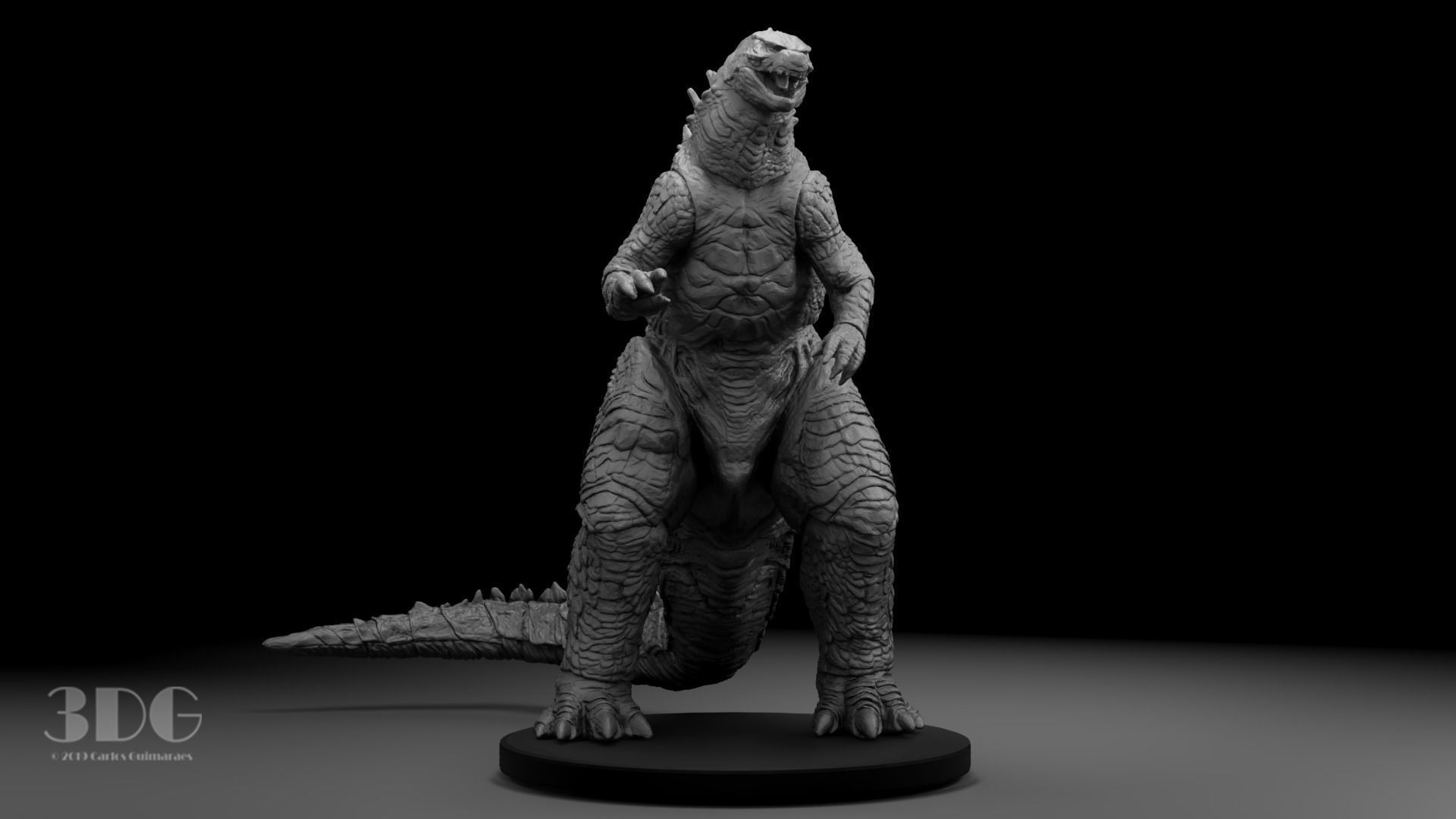 Godzilla statue 3D print model_5