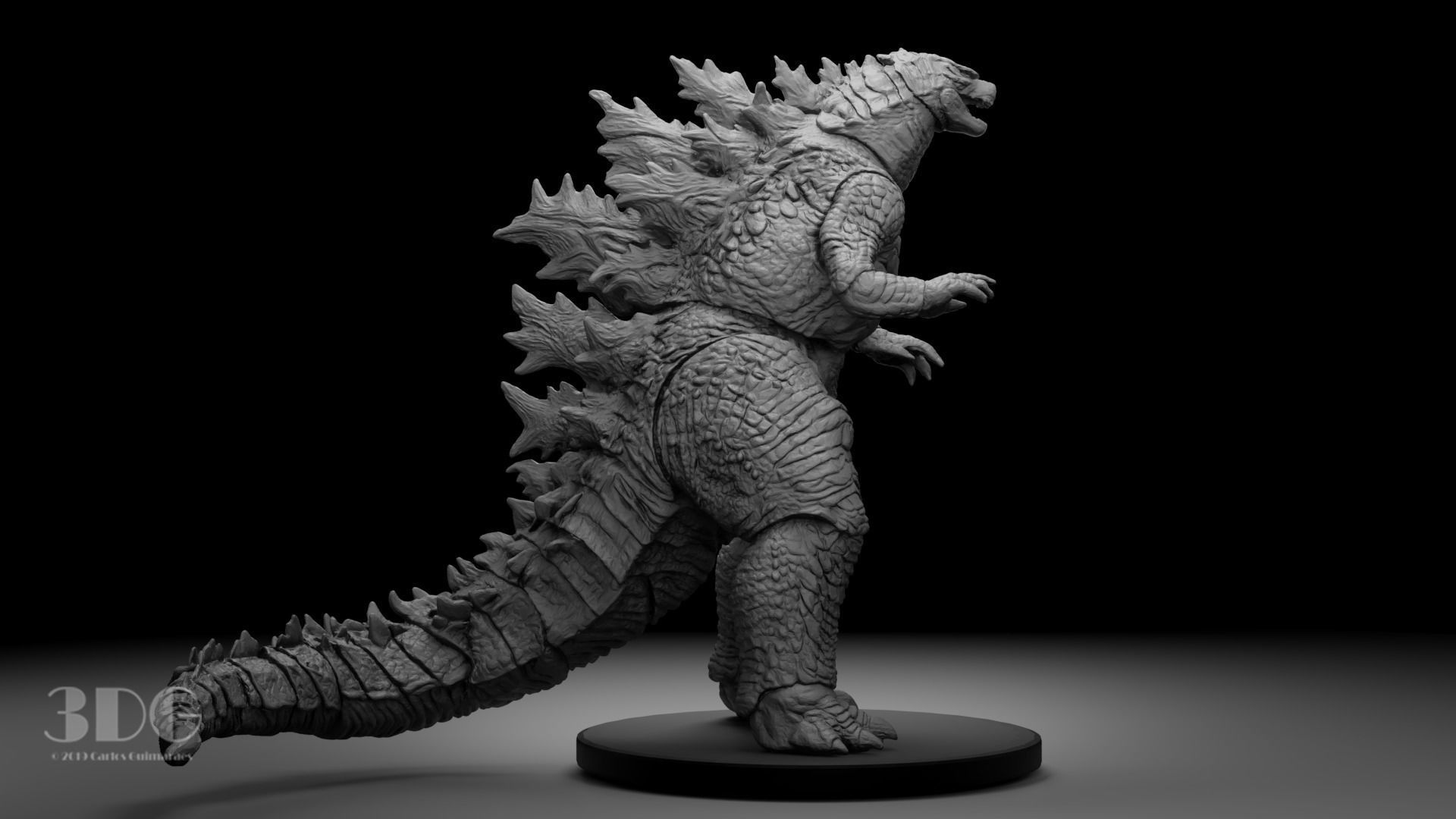 Godzilla statue 3D print model_10