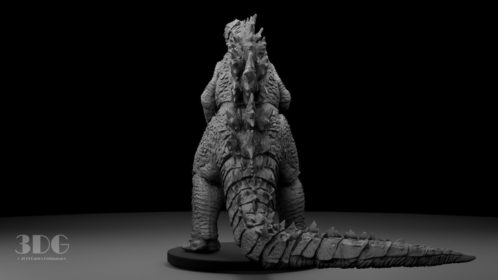 Godzilla statue 3D print model_8