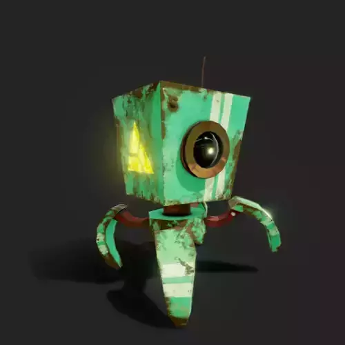 Spider Robot dirty Low-poly 3D model