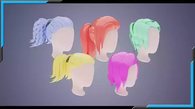 Base Haircuts 61-65 3D model