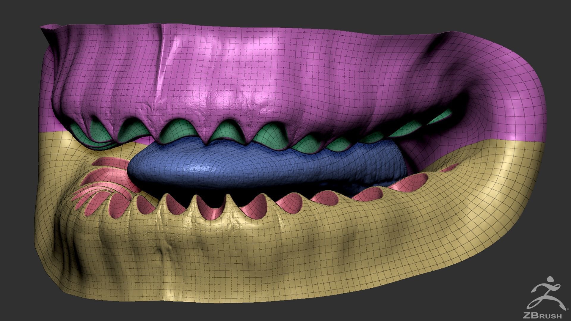 High Poly Mouth with teeth and gums 3D model_9