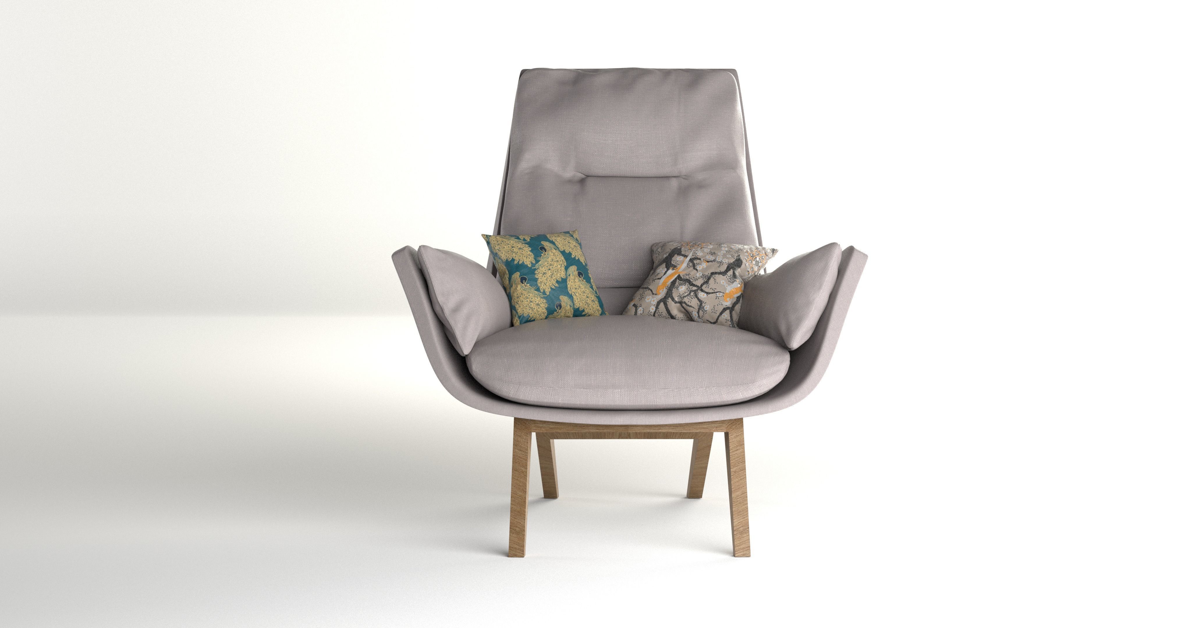 Garbo I Webstoff Lounge Chair 3D model_1