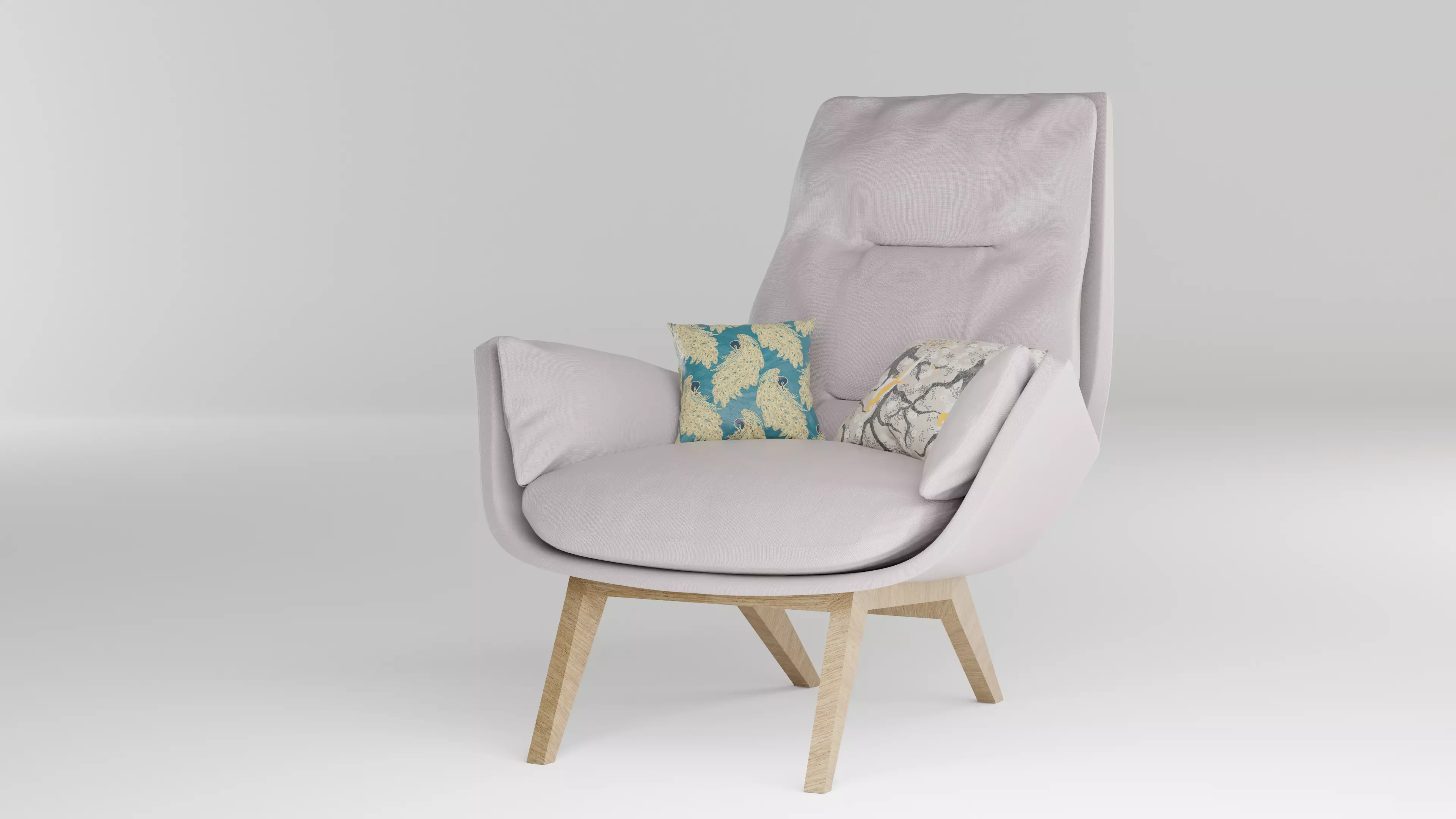 Garbo I Webstoff Lounge Chair 3D model_0