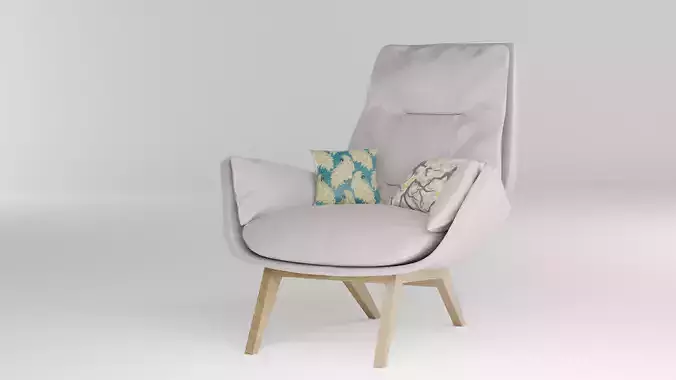 Garbo I Webstoff Lounge Chair 3D model