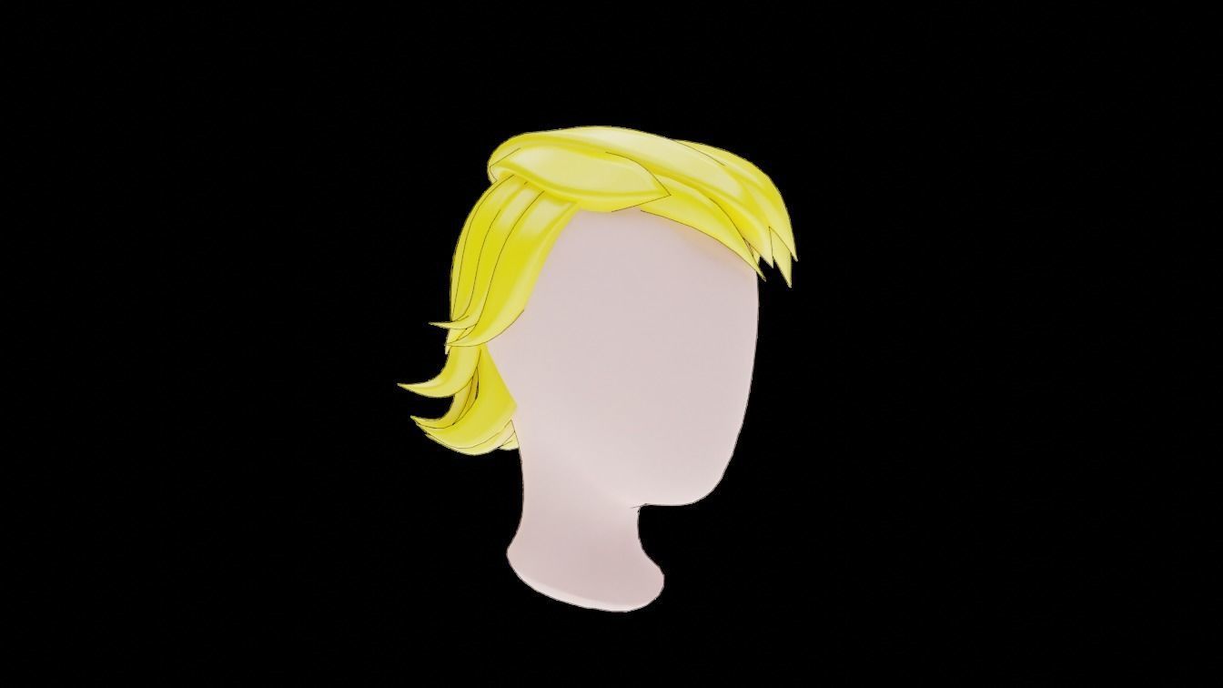 Base Stylized Haircuts 66-70 3D model_12