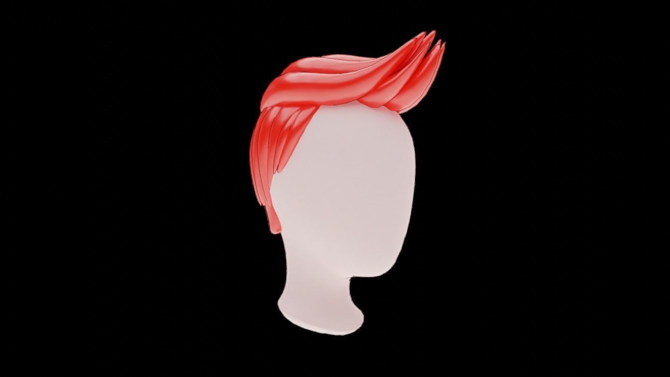 Base Stylized Haircuts 66-70 3D model_10