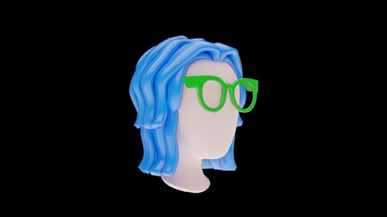 Base Stylized Haircuts 66-70 3D model_11