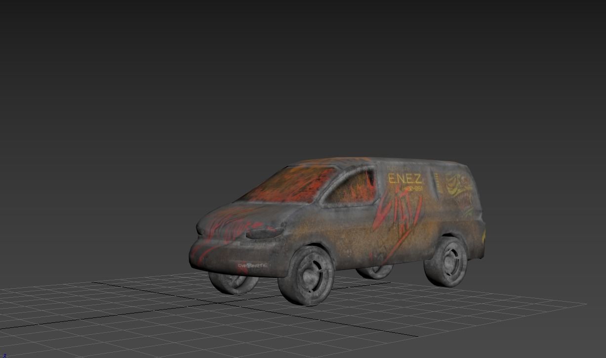 Cyberpunk Van Low-poly 3D model_3