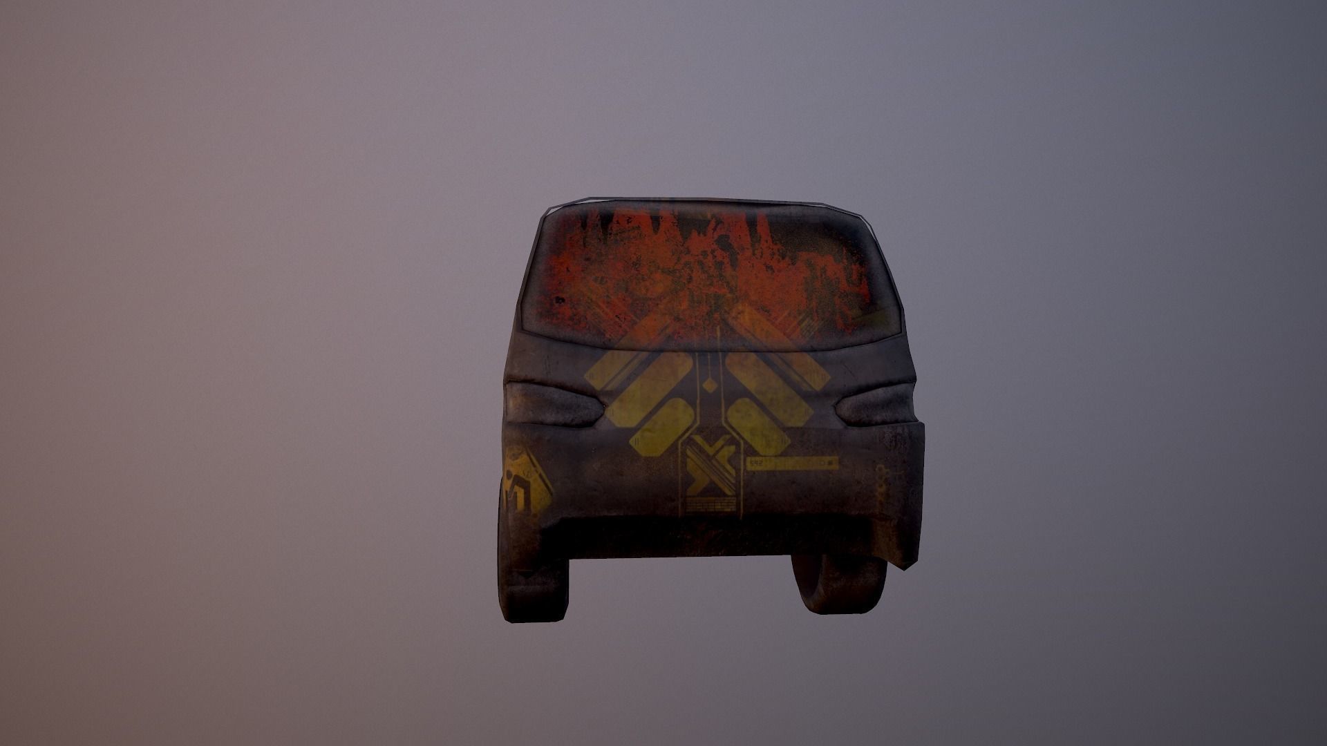 Cyberpunk Van Low-poly 3D model_14