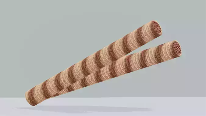 Wafer tube with chocolate filling