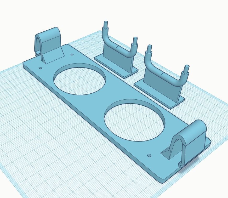 Standard DIN-plate gauge panel with two 52mm gauges 3D print model_4