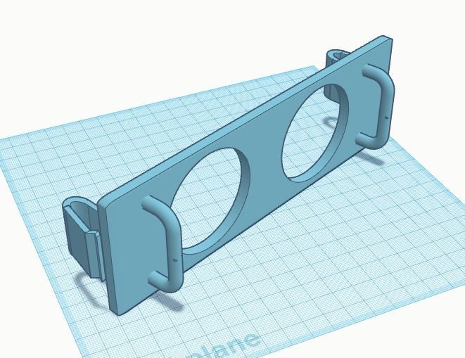 Standard DIN-plate gauge panel with two 52mm gauges 3D print model_3