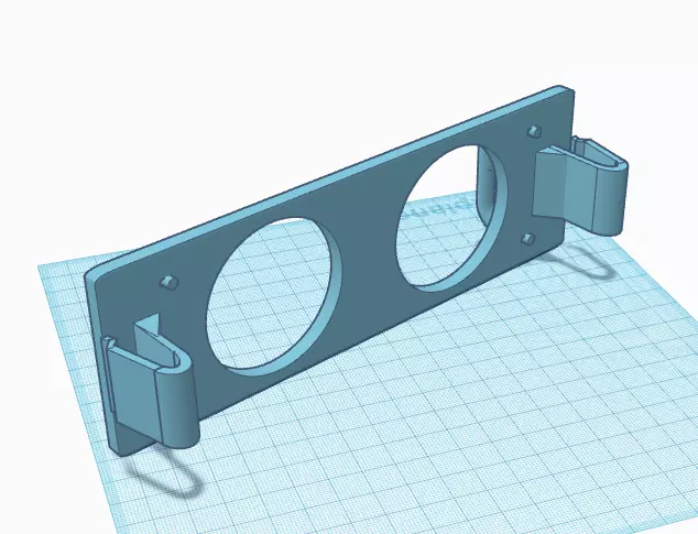 Standard DIN-plate gauge panel with two 52mm gauges 3D print model_0