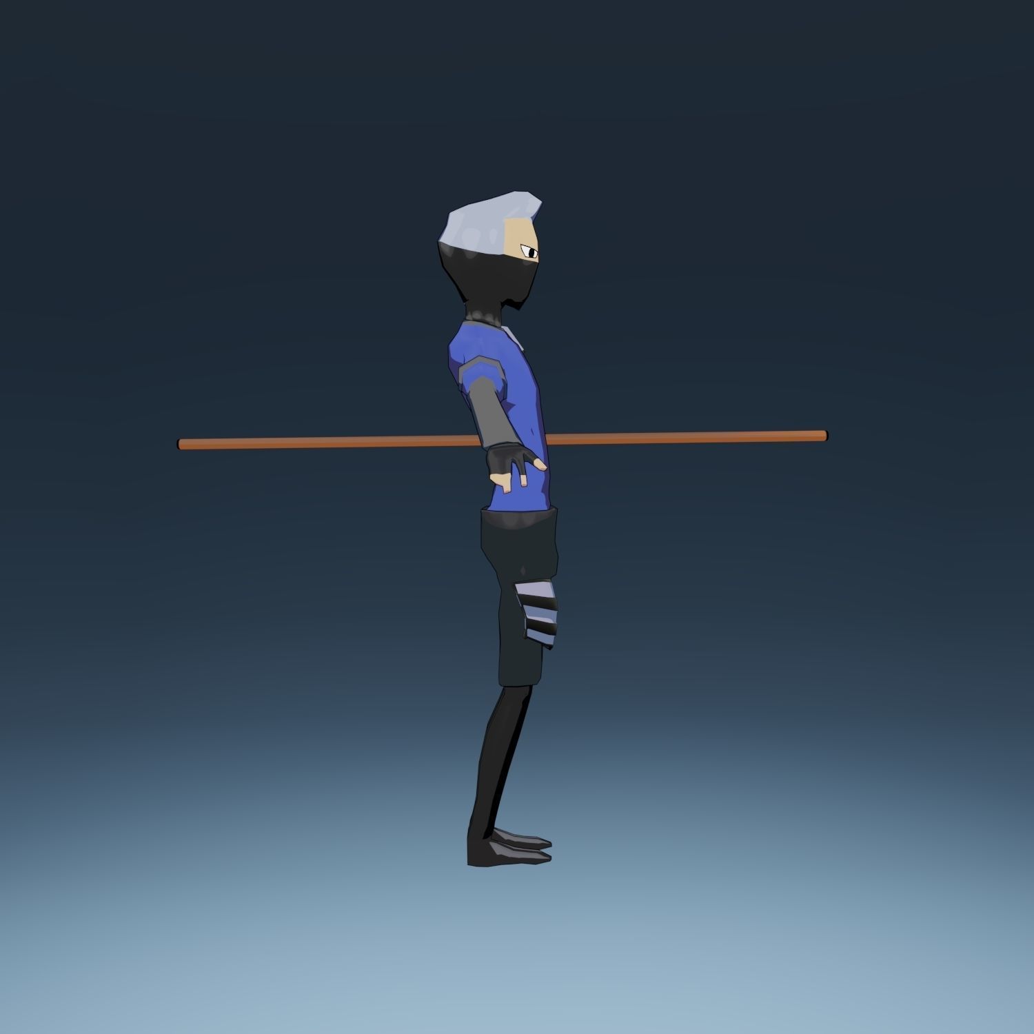 Generic Ninja Low Poly Rigged Low-poly 3D model_4