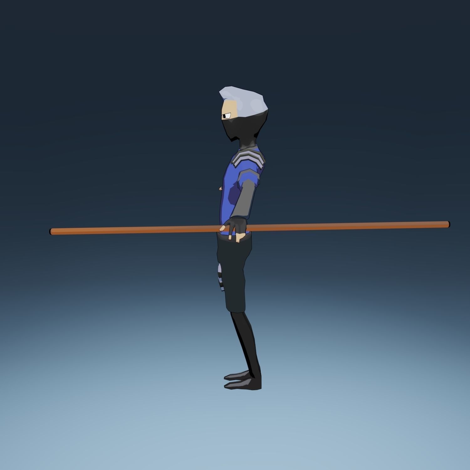 Generic Ninja Low Poly Rigged Low-poly 3D model_3