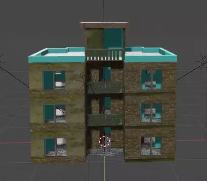 Gaming House Battle Royal Game 3D Model  3 floor 3D print model_0