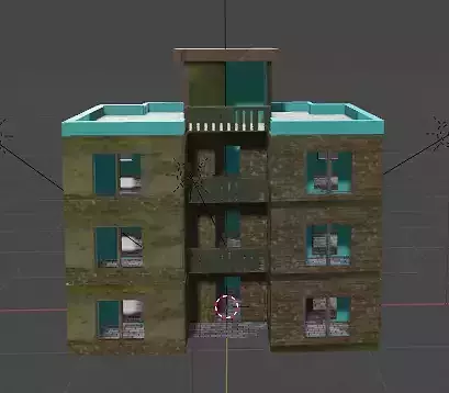 Gaming House Battle Royal Game 3D Model  3 floor