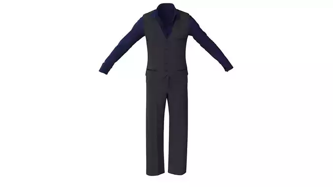 3 D Men Formal Outfit with Vest