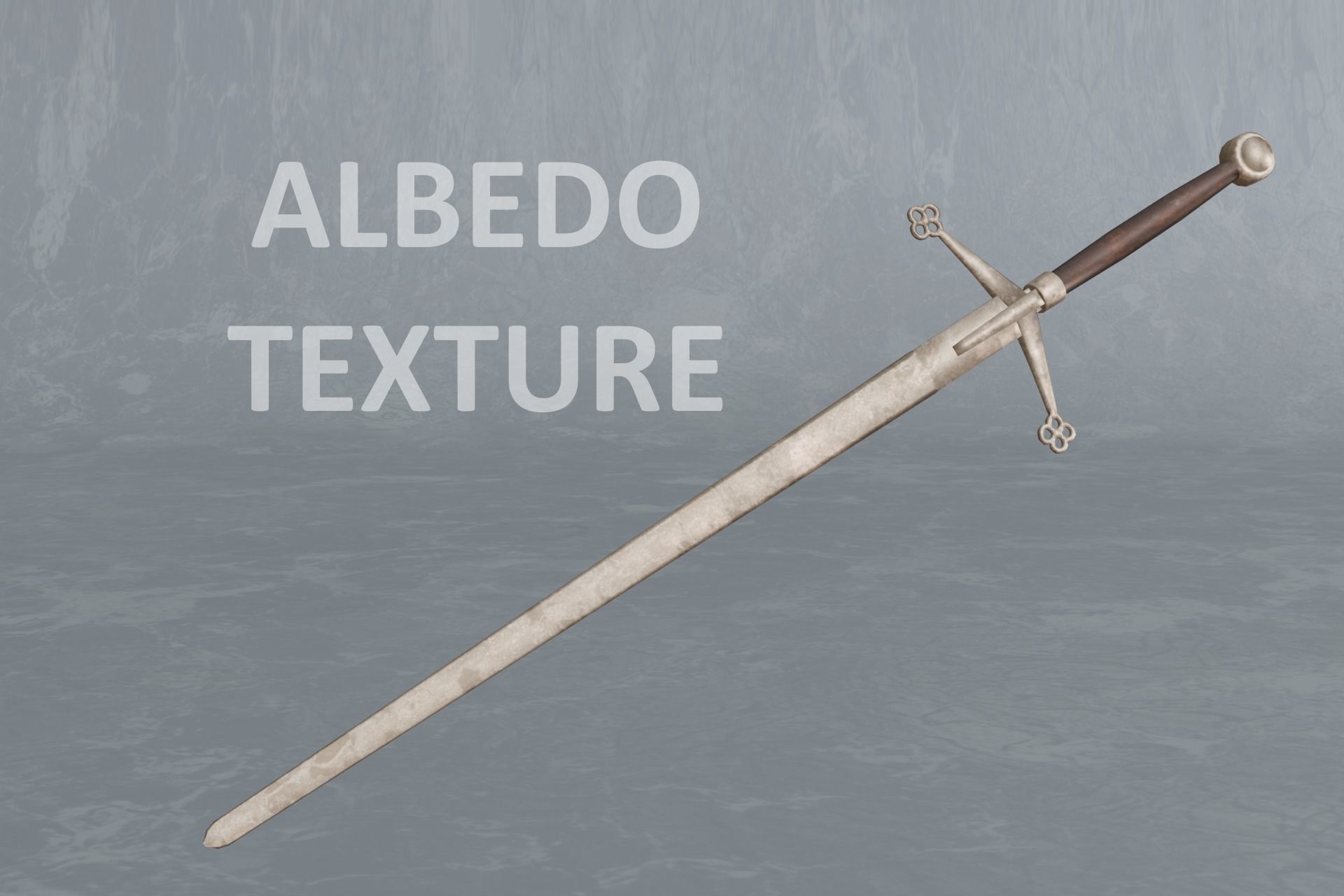 Rusted scottish claymore - two-handed sword - PBR 3D model Low-poly 3D model_11