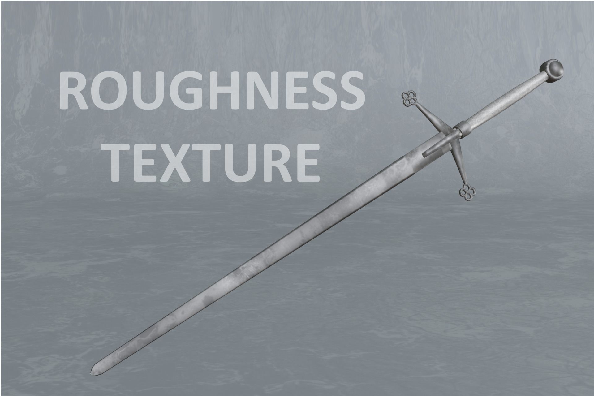 Rusted scottish claymore - two-handed sword - PBR 3D model Low-poly 3D model_9