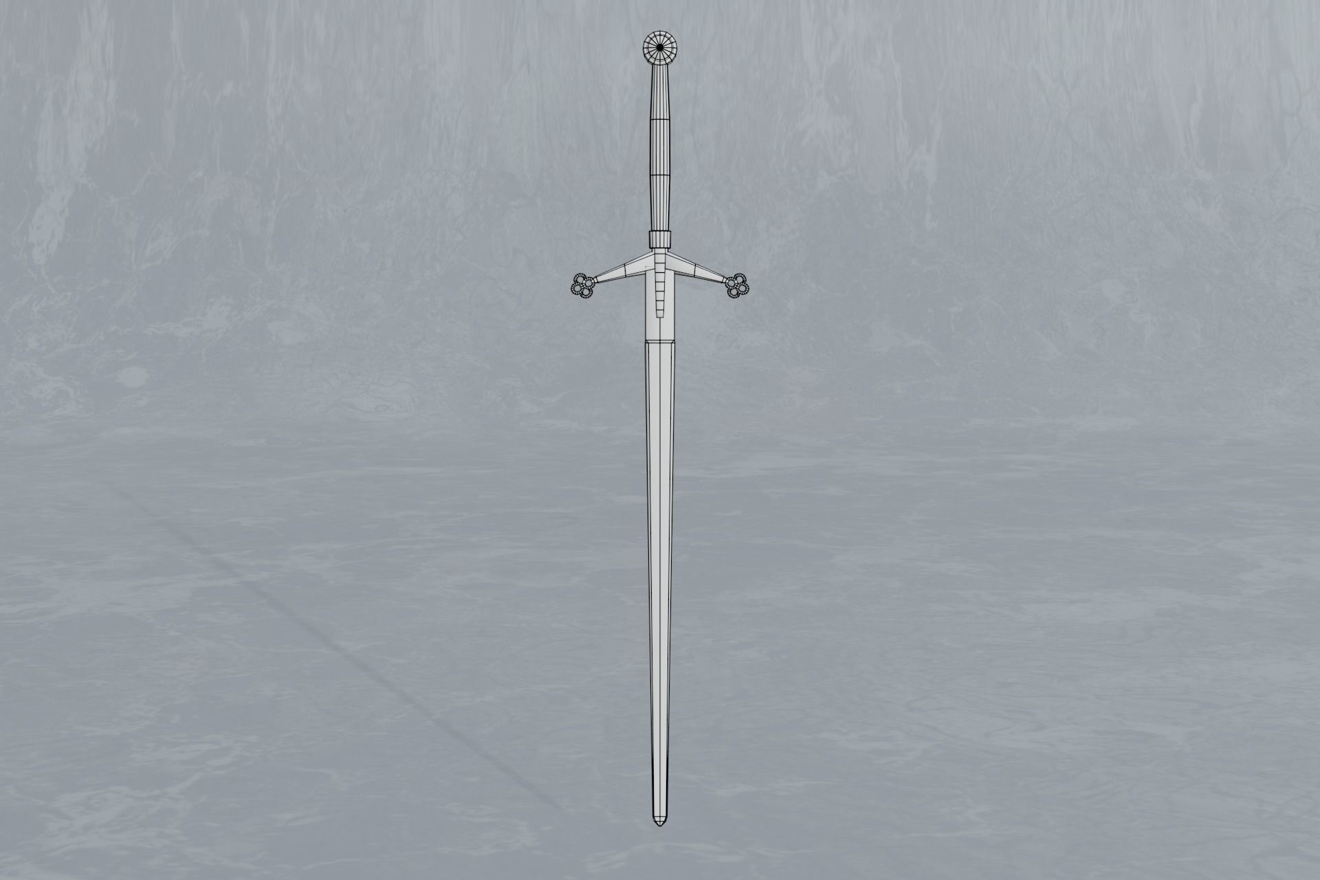 Rusted scottish claymore - two-handed sword - PBR 3D model Low-poly 3D model_4