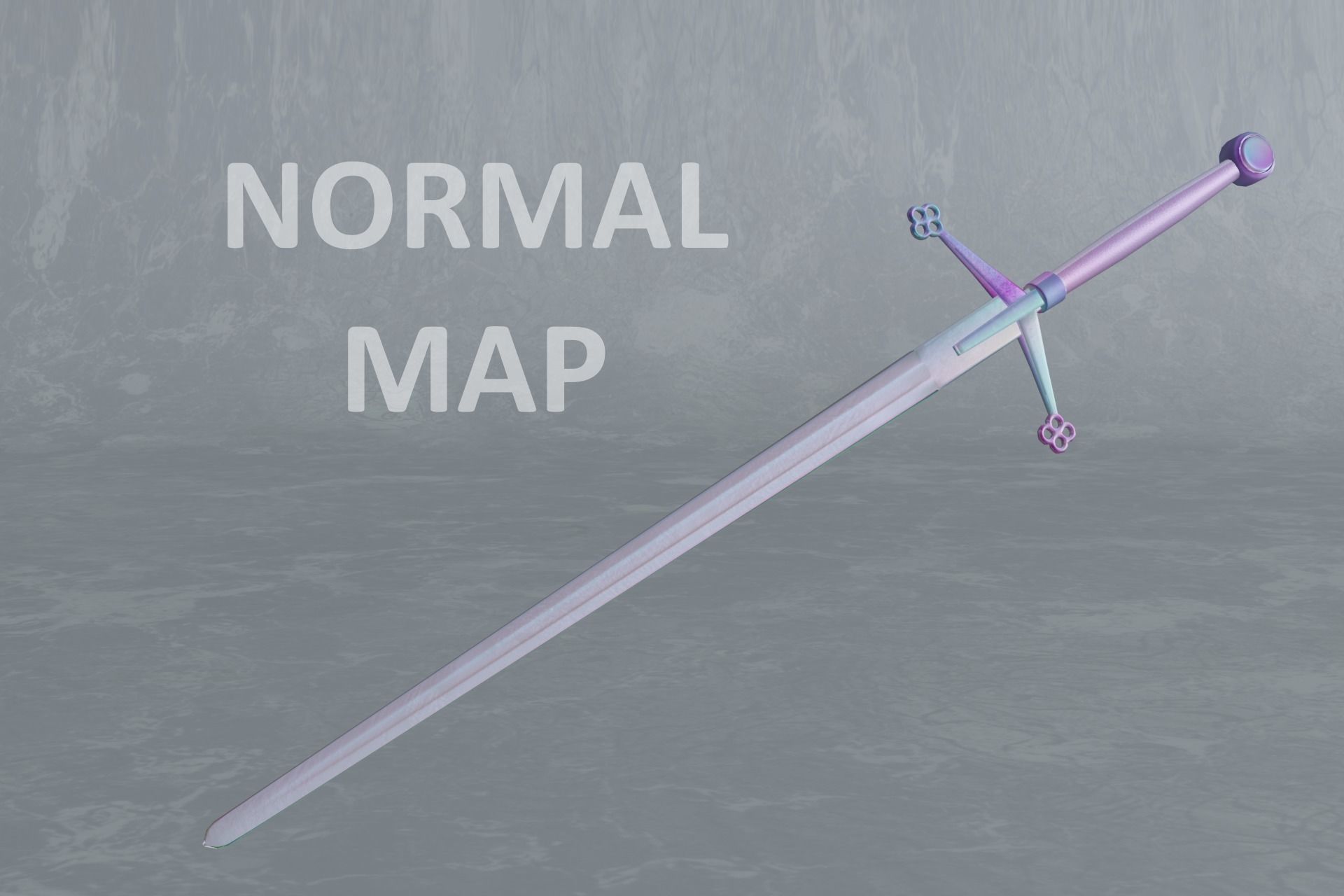 Rusted scottish claymore - two-handed sword - PBR 3D model Low-poly 3D model_8