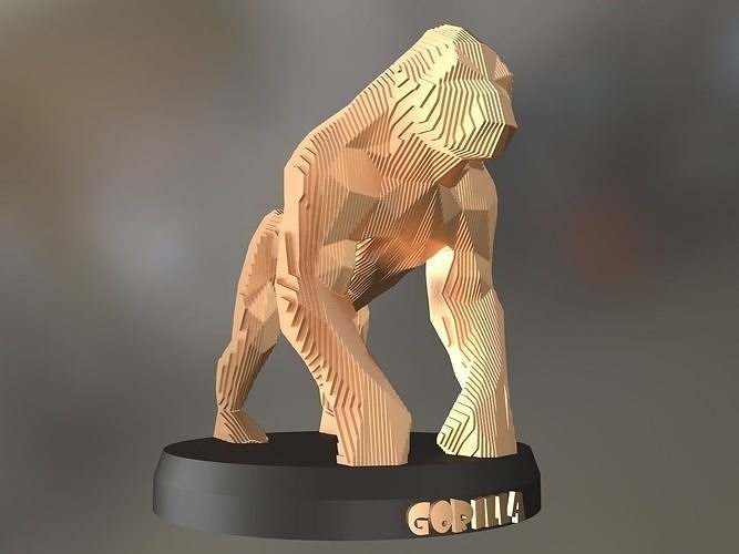 Parametric Gorilla Low-poly 3D model