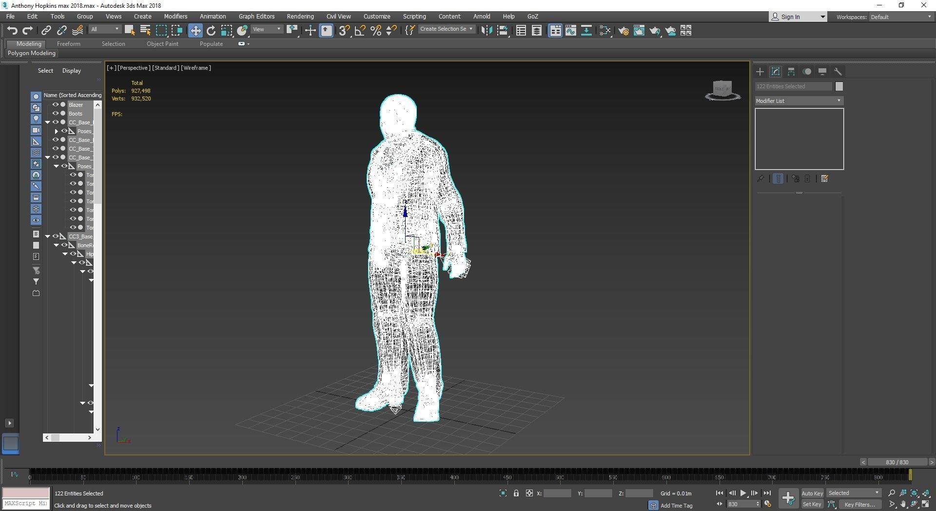 Anthony Hopkins 3D design Ready for animation 3D model 3D model_12
