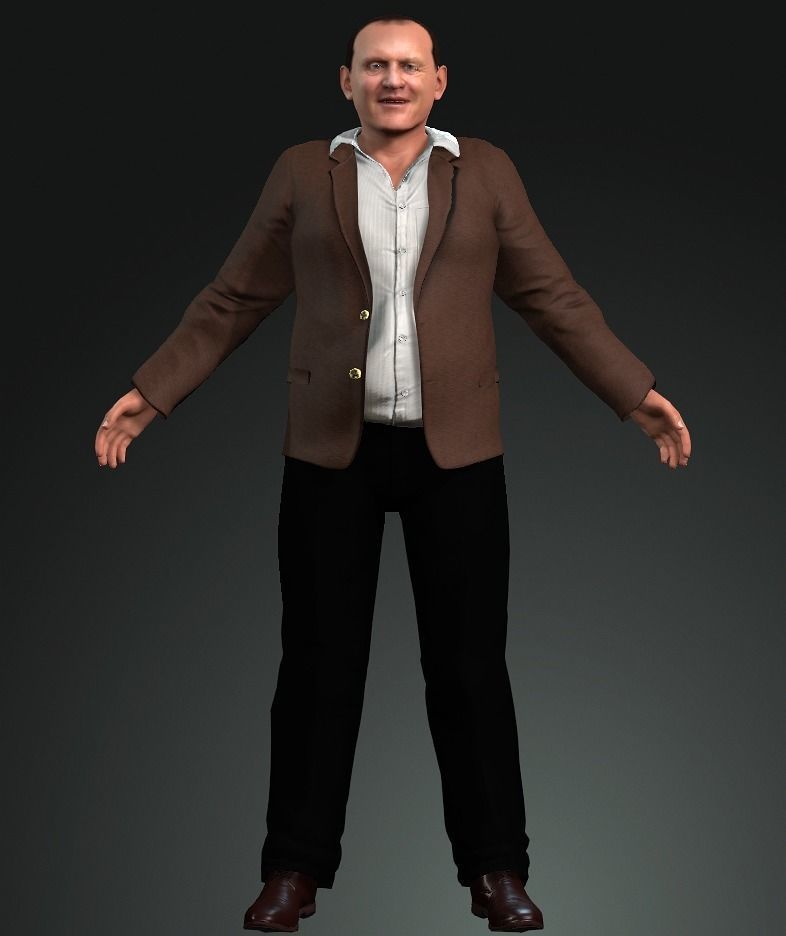 Anthony Hopkins 3D design Ready for animation 3D model 3D model_5