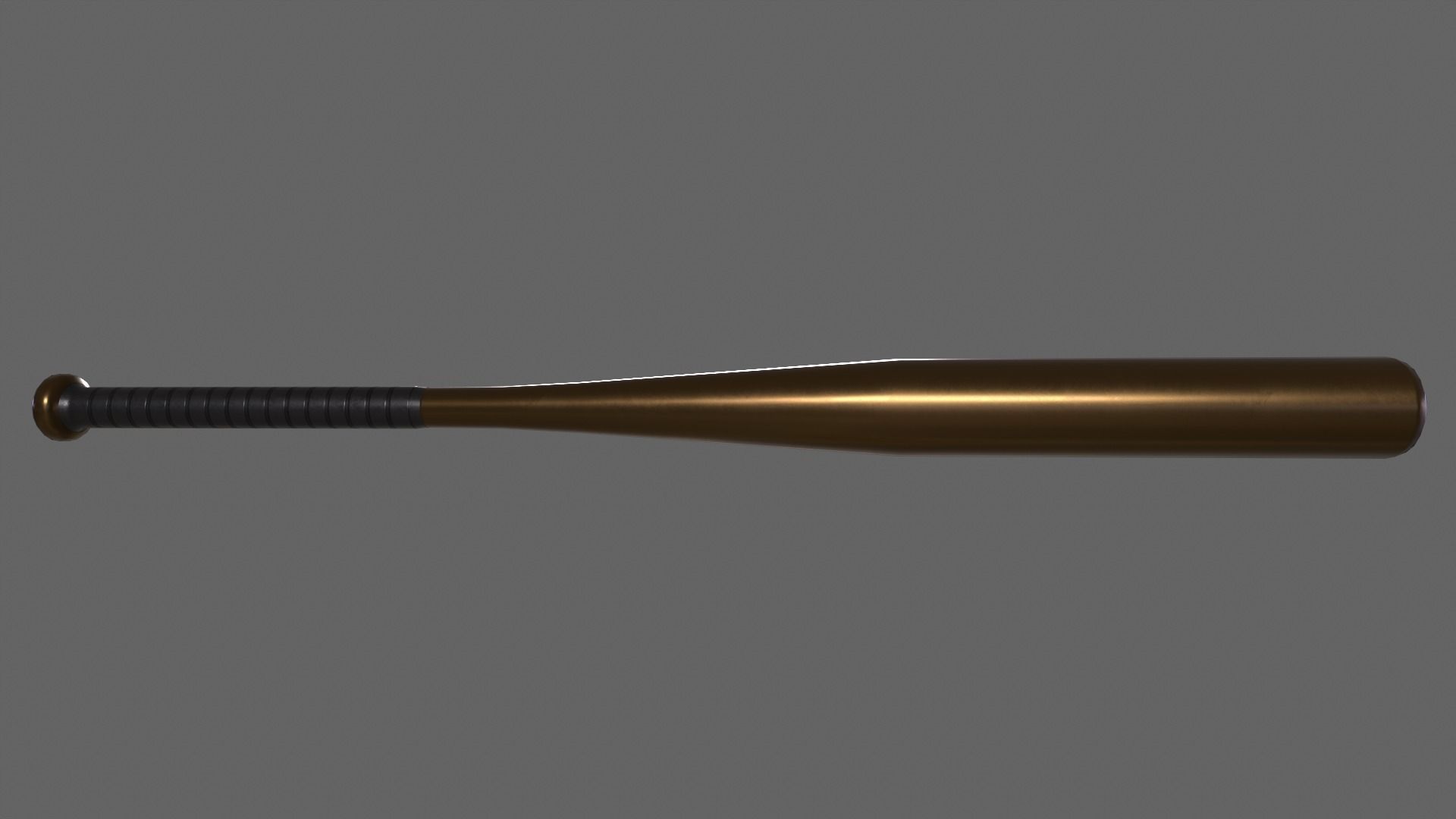 PBR Baseball Bat Brown Low-poly 3D model_6