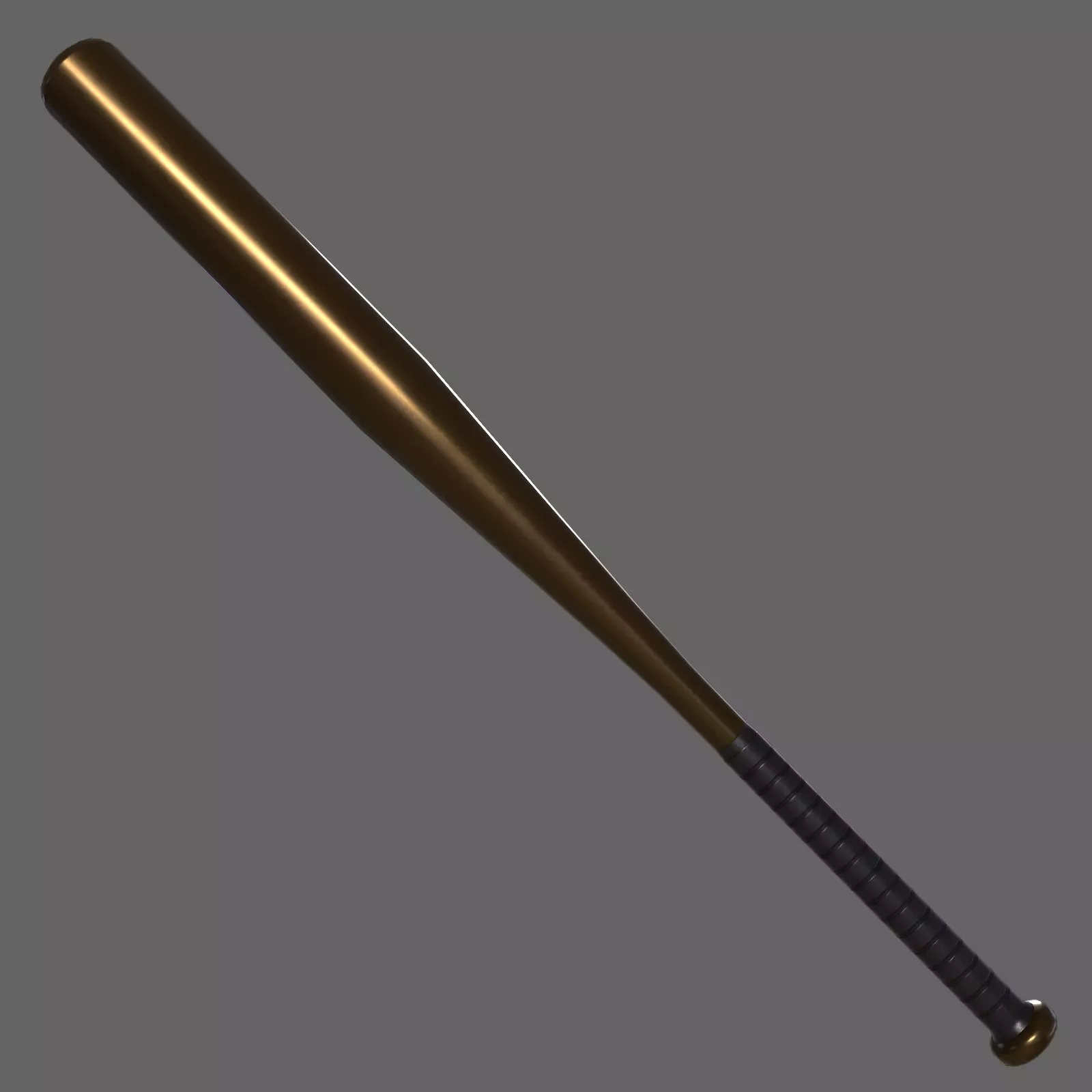 PBR Baseball Bat Brown Low-poly 3D model_0