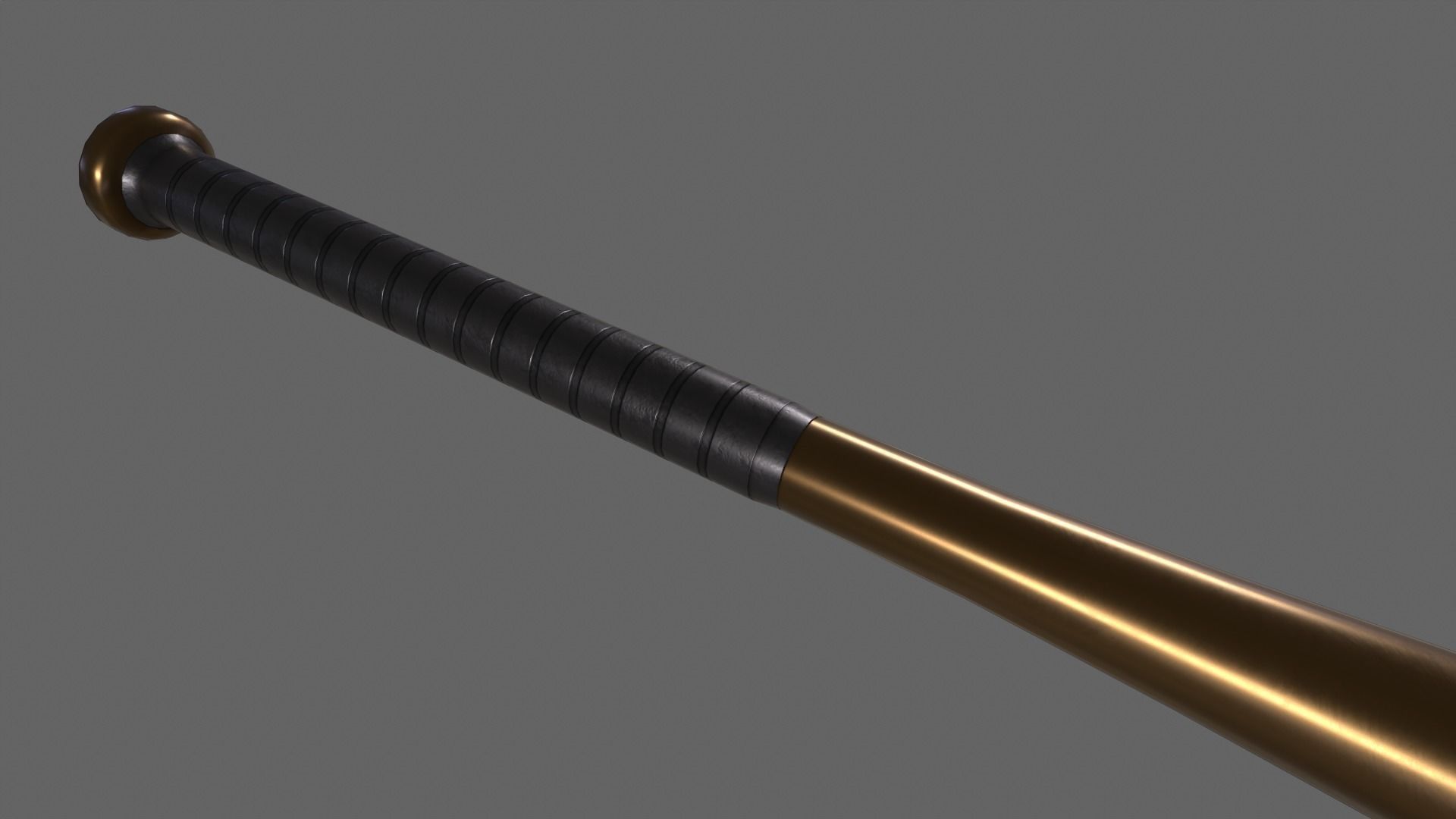 PBR Baseball Bat Brown Low-poly 3D model_8