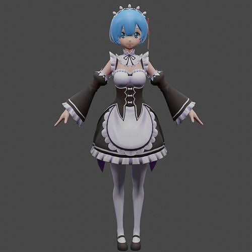 Rem from Re-Zero 3D model
